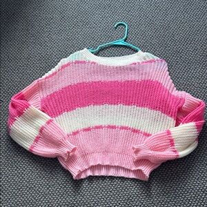 Striped Pink and Cream Women's Sweater